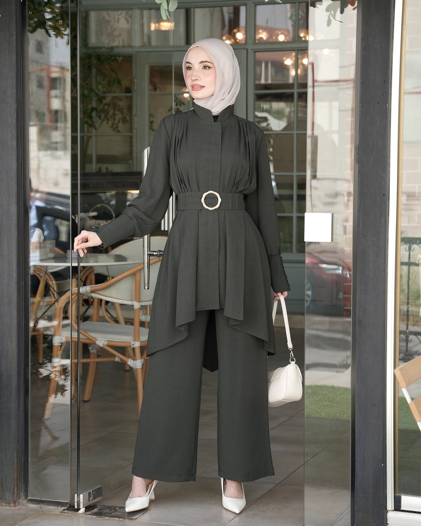 Belted Tunic & Skirt Set