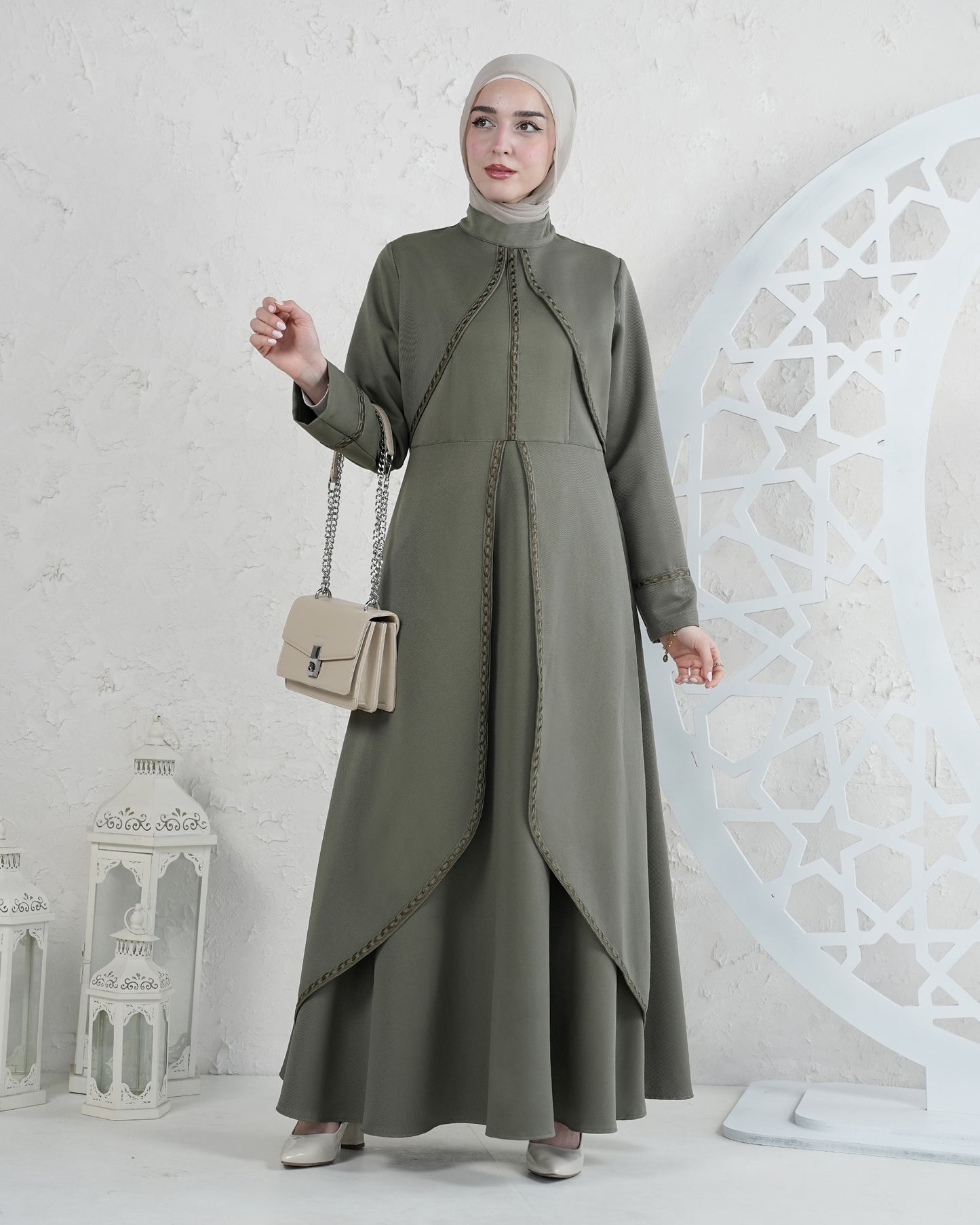 # Elegant Loose-Fit Long Women's Dress with Modern Details