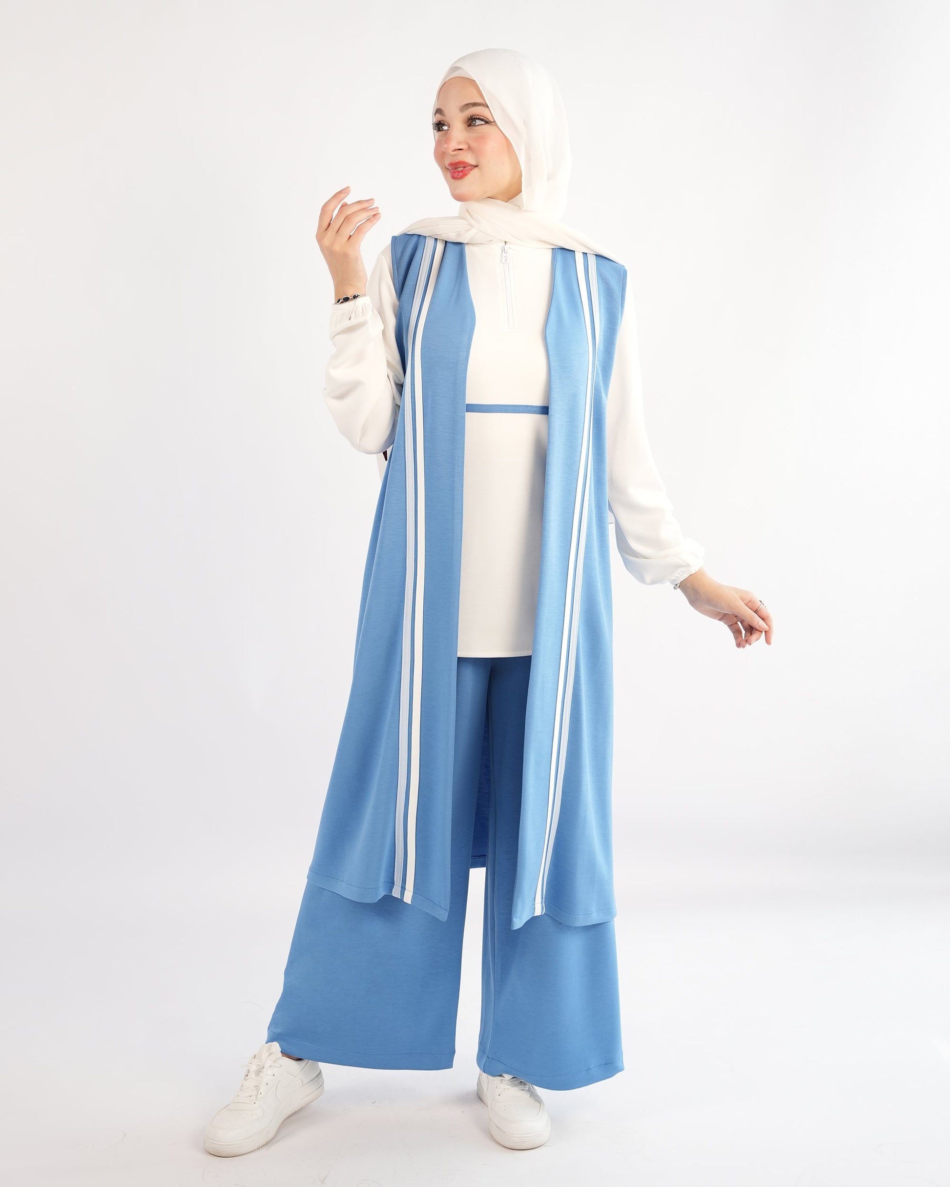 Three-Piece Lounge Set with Longline Vest