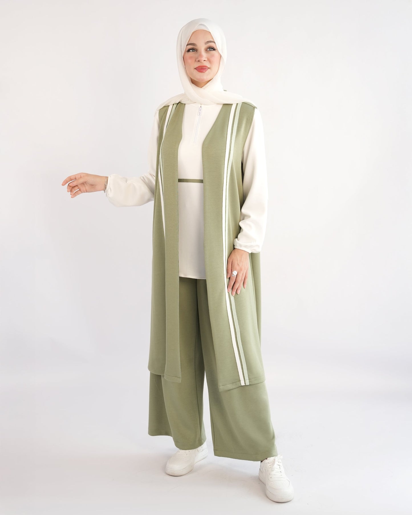 Three-Piece Lounge Set with Longline Vest