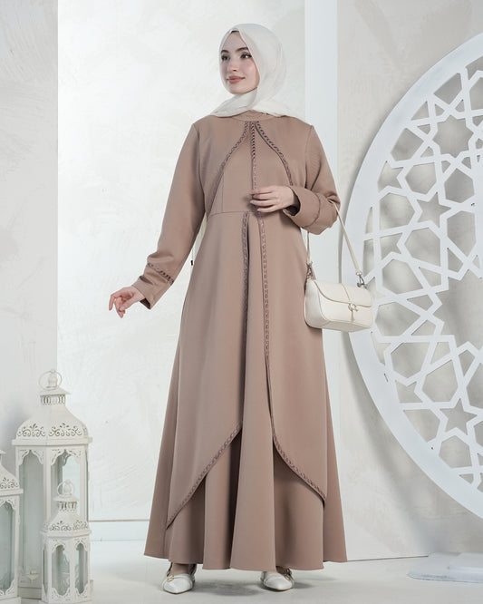 Elegant Loose-Fit Long Women's Dress with Modern Details