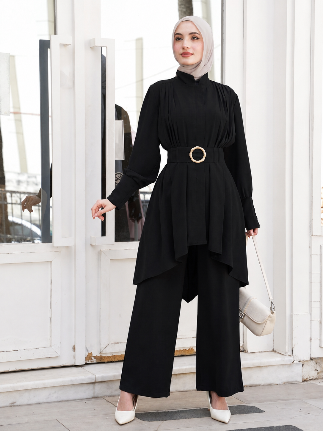 Belted Tunic & Skirt Set