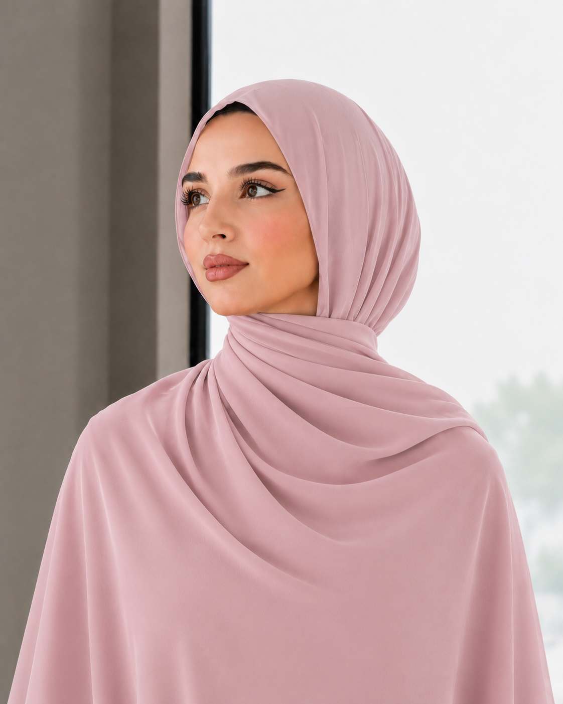 Premium Chiffon Shawl - Dusty Rose
