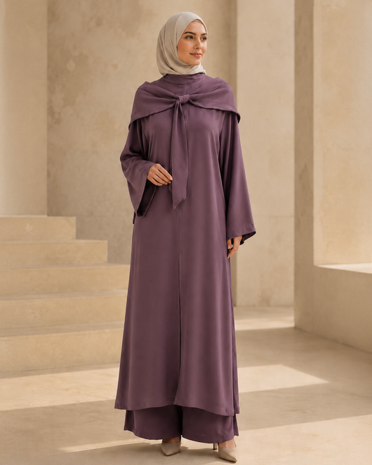 Elegant Two-Piece Tunic &amp; Wide-Leg Trousers Set